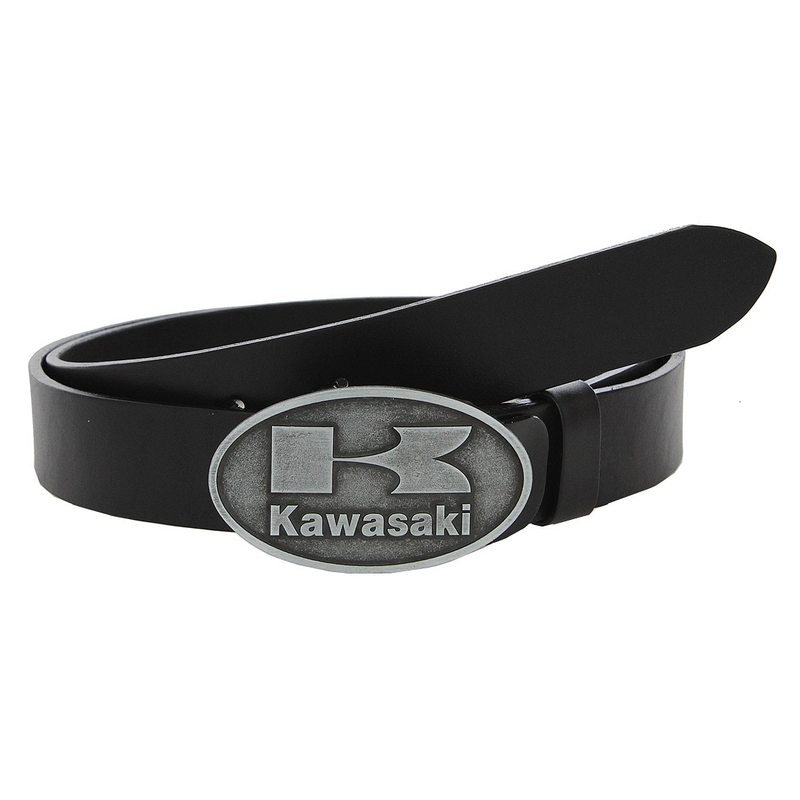 Kožený moto opasok so sponou Kawasaki