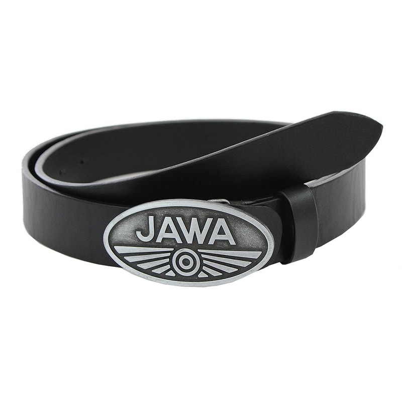 Kožený moto opasok so sponou Jawa čierny