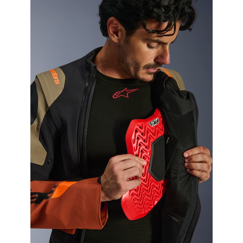 Bunda na motorku Alpinestars Halo PRO Drystar XF svetlo hnedo-tmavo oranžovo-čierna