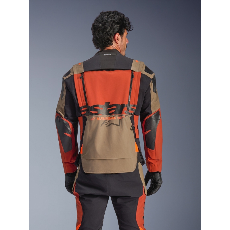 Bunda na motorku Alpinestars Halo PRO Drystar XF svetlo hnedo-tmavo oranžovo-čierna