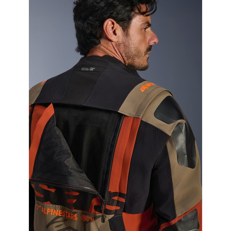 Bunda na motorku Alpinestars Halo PRO Drystar XF svetlo hnedo-tmavo oranžovo-čierna