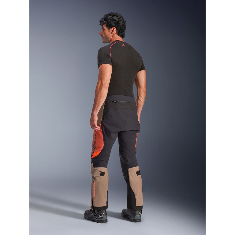 Nohavice na motorku Alpinestars Halo PRO Drystar XF svetlo hnedo-tmavo oranžovo-čierne