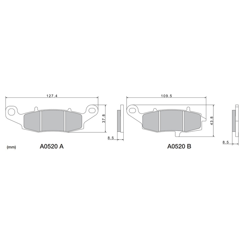 Brzdové doštičky NISSIN semi-metalická zmes M501-401 2 ks