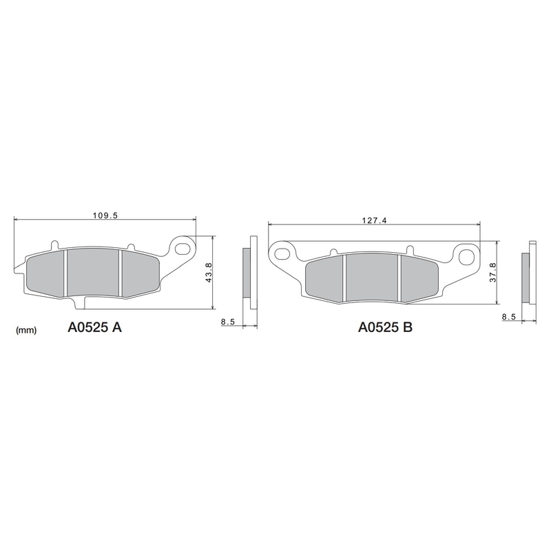 Brzdové doštičky NISSIN semi-metalická zmes M501-402 2 ks