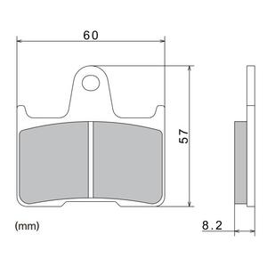 Brzdové doštičky NISSIN semi-metalická zmes 60x57x8.2 mm 2 ks