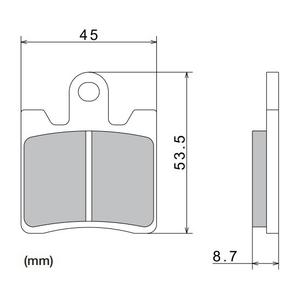 Brzdové doštičky NISSIN semi-metalická zmes 40x53.5x8.7 mm 2 ks