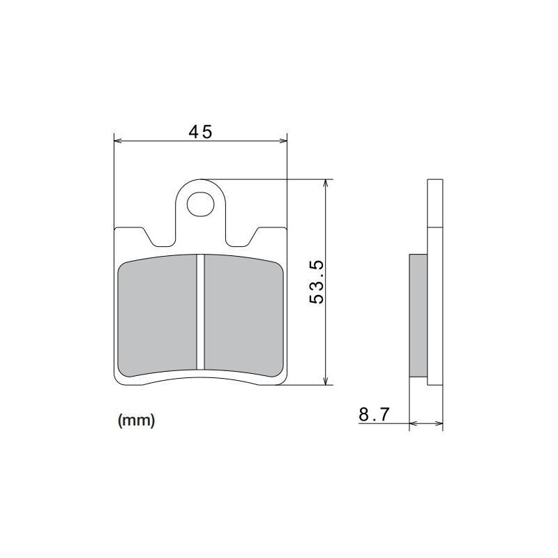 Brzdové doštičky NISSIN semi-metalická zmes 40x53.5x8.7 mm 2 ks