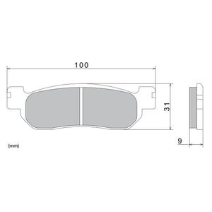Brzdové doštičky NISSIN semi-metalická zmes 100x31x9 mm 2 ks