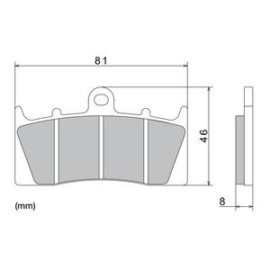 Brzdové doštičky NISSIN semi-metalická zmes 81x46x8 mm 2 ks