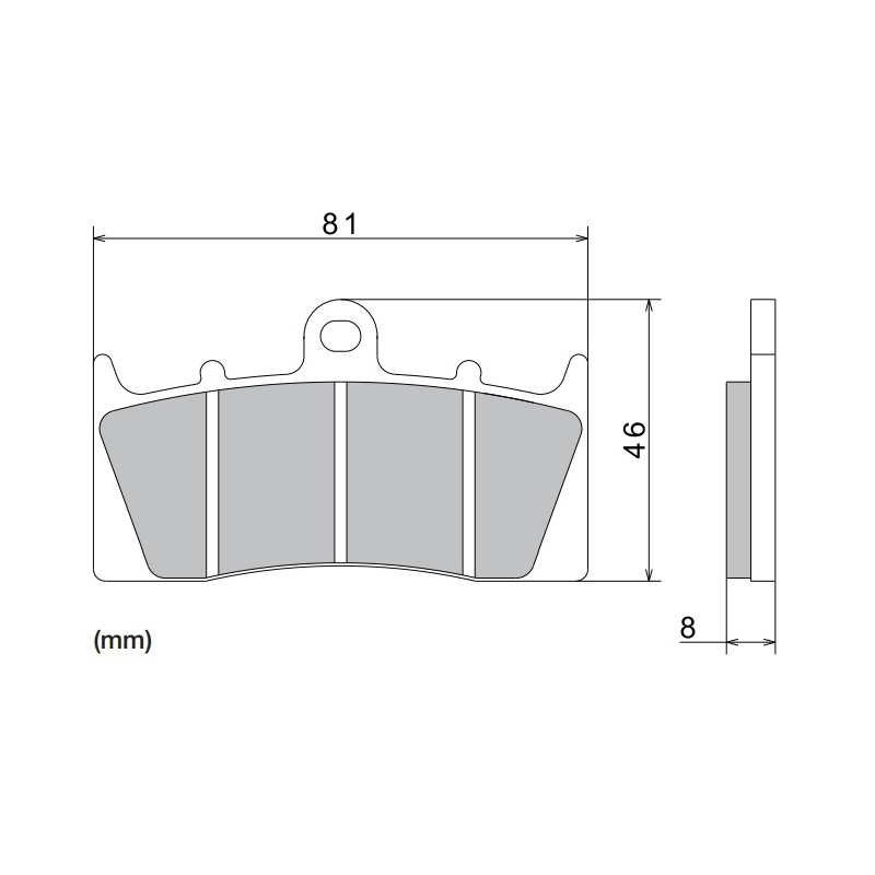 Brzdové doštičky NISSIN semi-metalická zmes 81x46x8 mm 2 ks