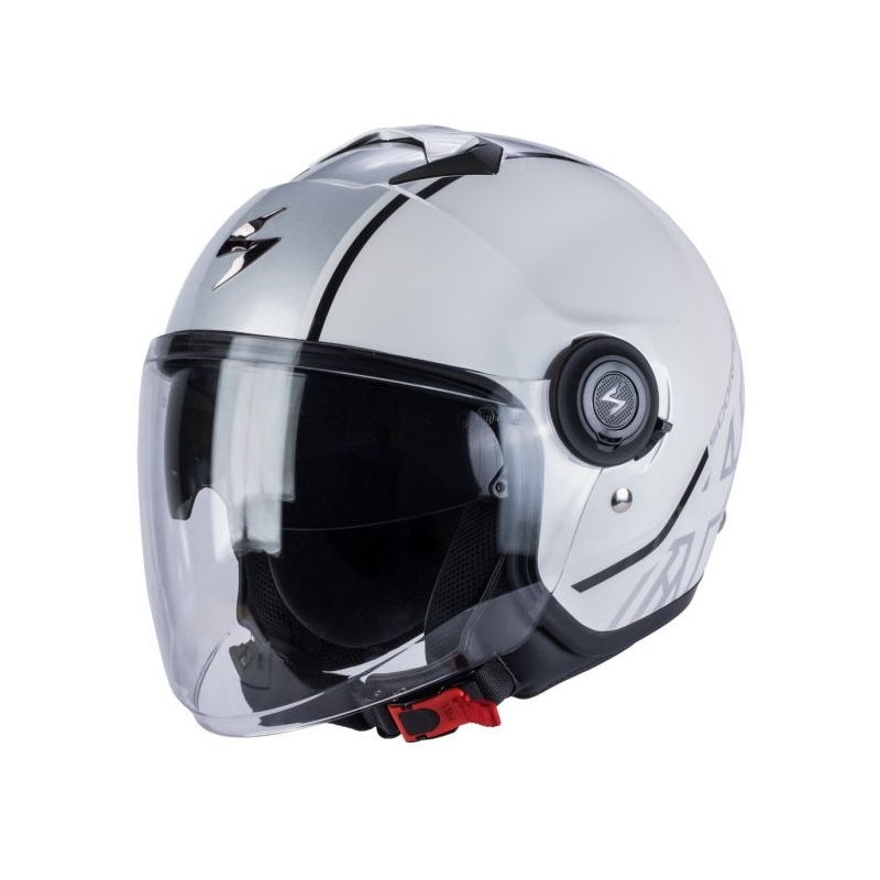 Otvorená prilba na motocykel Scorpion EXO-CITY Avenue bielo-strieborná