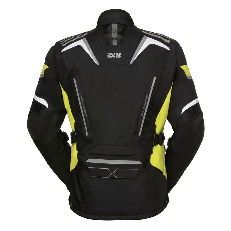 Dámska bunda na motocykel iXS Powells čierno-bielo-fluorescenčno žltá