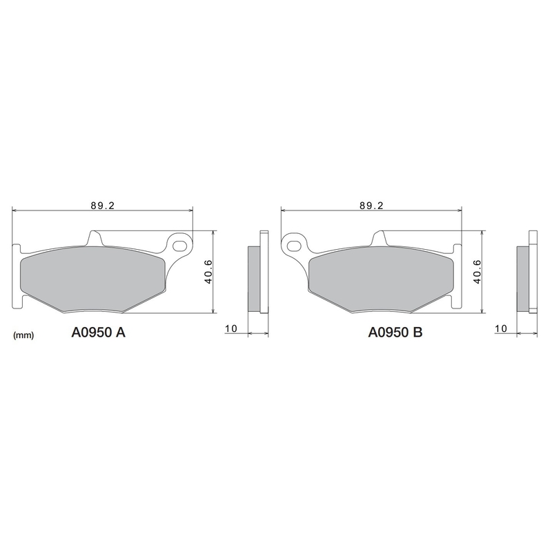 Brzdové doštičky NISSIN semi-metalická zmes 89.2x40.6x10 mm 2 ks