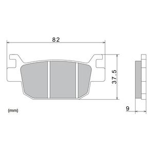 Brzdové doštičky NISSIN semi-metalická zmes 82x37.5x9 mm 2 ks