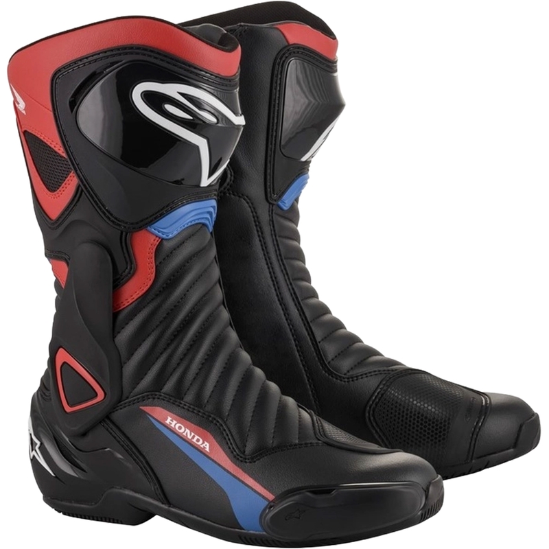 Vysoké čižmy na motocykel Alpinestars S-MX 6 Honda kolekcia čierno-červeno-modro-biele