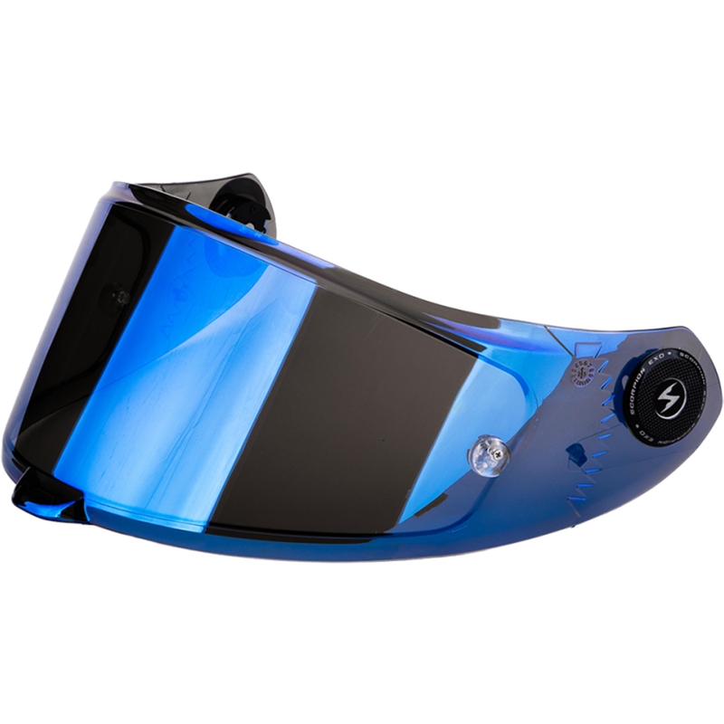 Plexi Scorpion KDS-F-04 pre helmy EXO-RACE Air zrkadlovo modré