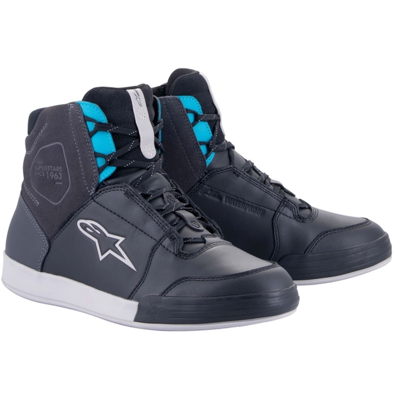 Dámske topánky na motorku Alpinestars Stella Chrome Drystar čierno-šedo-modré