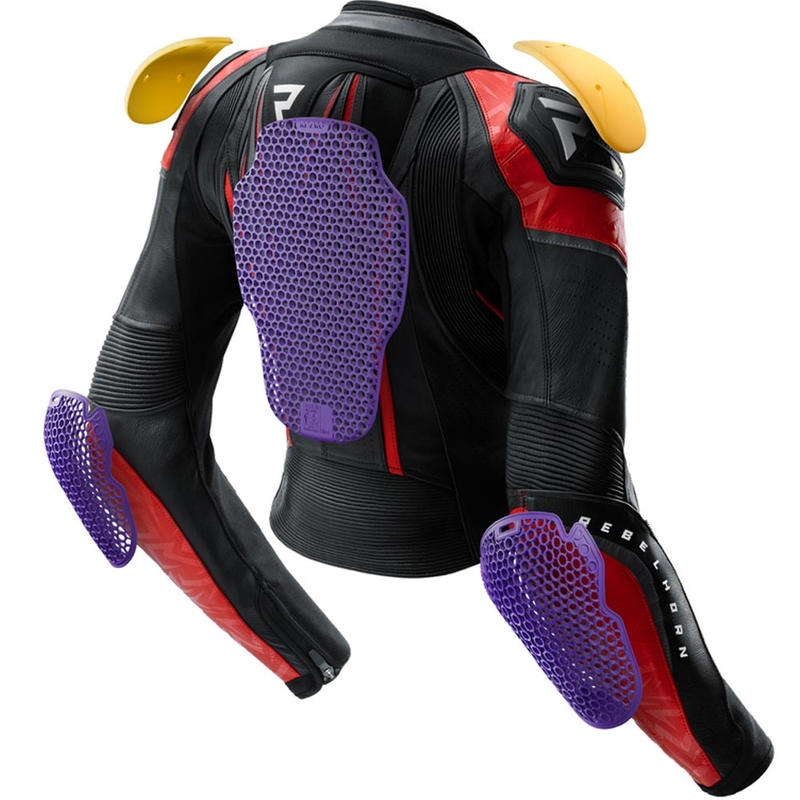 Dámska kožená bunda na motorku Rebelhorn Diva RS čierno-červená