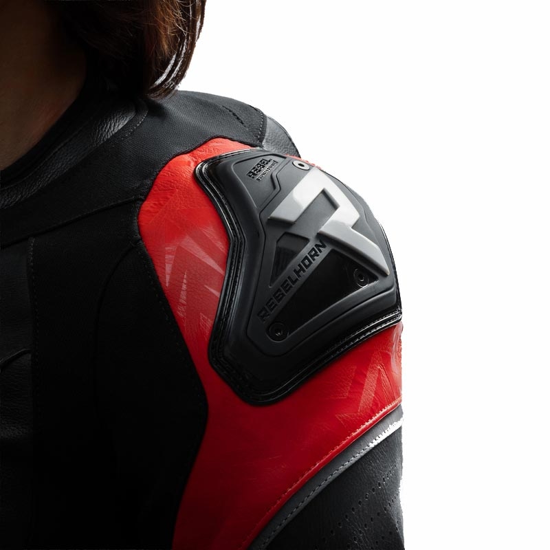 Dámska kožená bunda na motorku Rebelhorn Diva RS čierno-červená