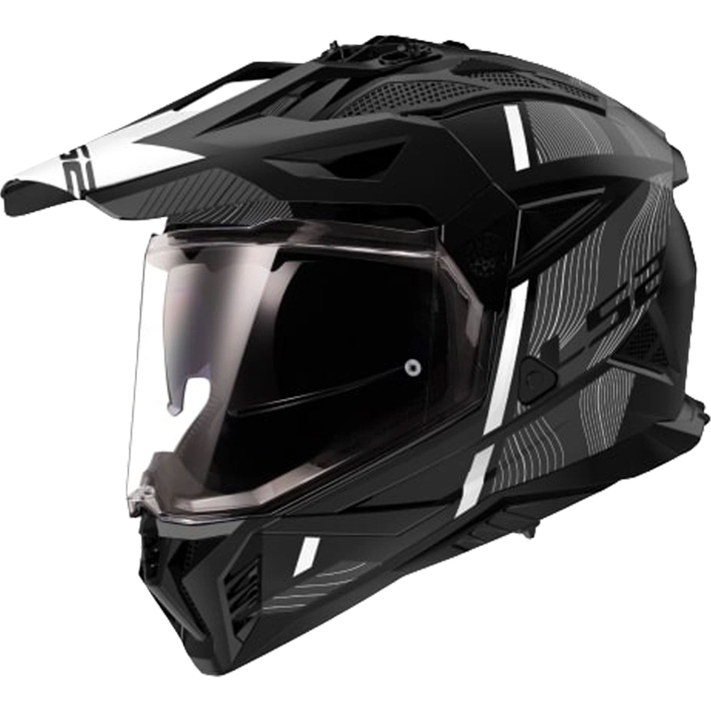 Enduro prilba na motocykel LS2 MX702 PIONEER II HILL matná čierno-biela