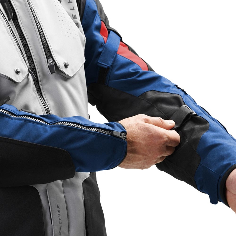 Bunda na motorku Rebelhorn Hiker IV svetlo šedo-modro-červená