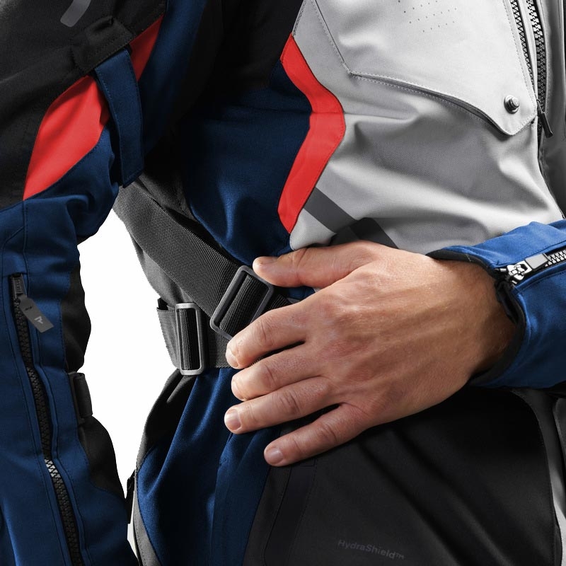 Bunda na motorku Rebelhorn Hiker IV svetlo šedo-modro-červená