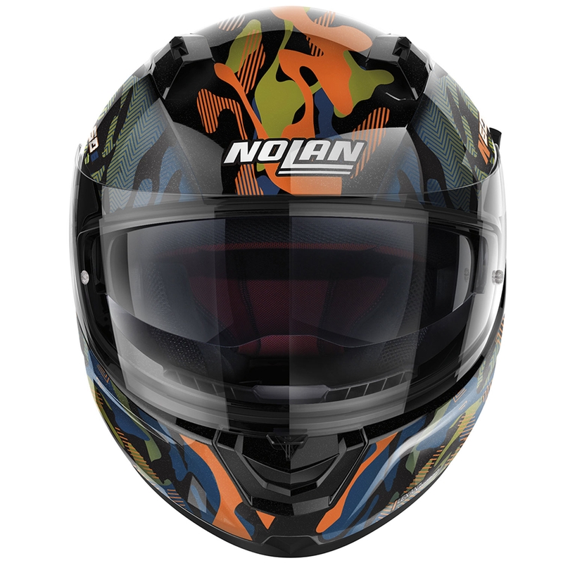 Integrálna prilba na motorku Nolan N60-6 Foxtrot 34 čierno-oranžovo-modrá