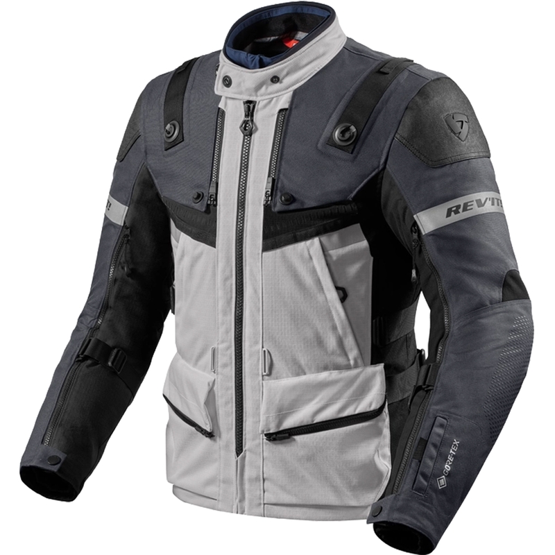 Bunda na motorku Revit Defender 3 GTX strieborno-šedá