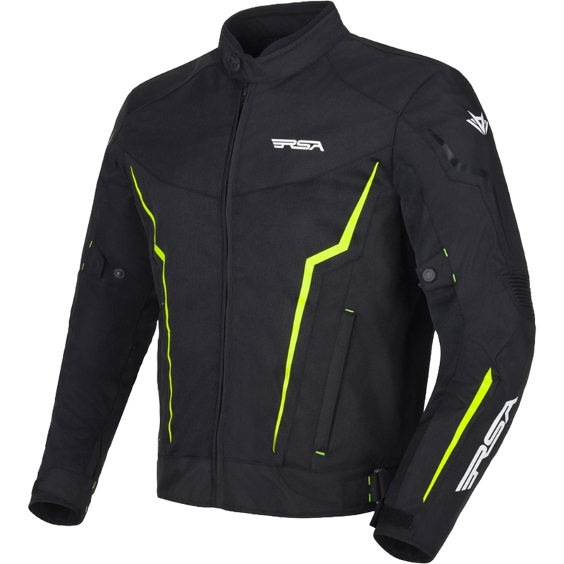 Bunda na motocykel RSA Bolt čierno-bielo-fluo žltá