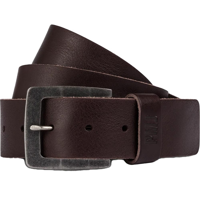 Kožený opasok na motorku PMJ Leather Belt hnedý