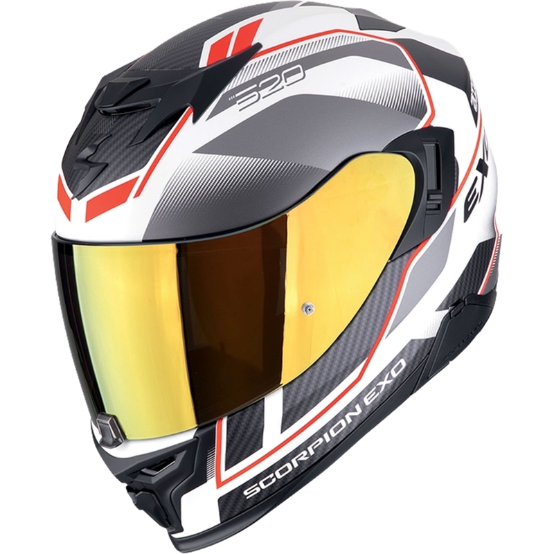 Integrálna helma na motorku Scorpion EXO-520 EVO AIR LENA matná bielo-strieborno-červená výpredaj