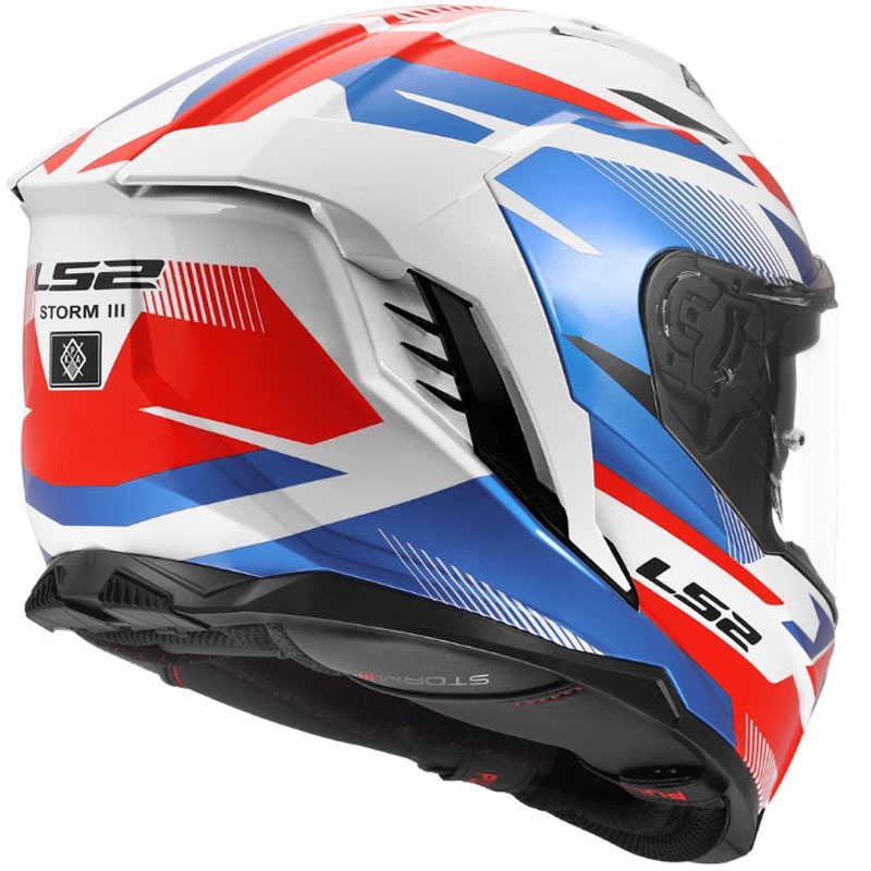 Integrálna prilba na motorku LS2 FF818 Storm III Komai lesklá bielo-modro-červená