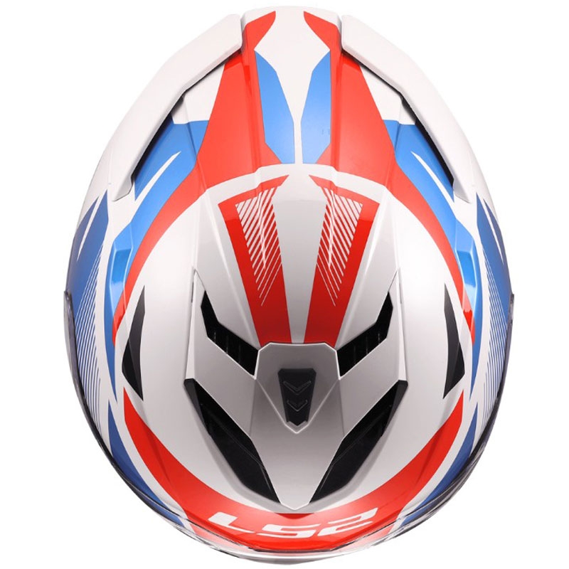 Integrálna prilba na motorku LS2 FF818 Storm III Komai lesklá bielo-modro-červená