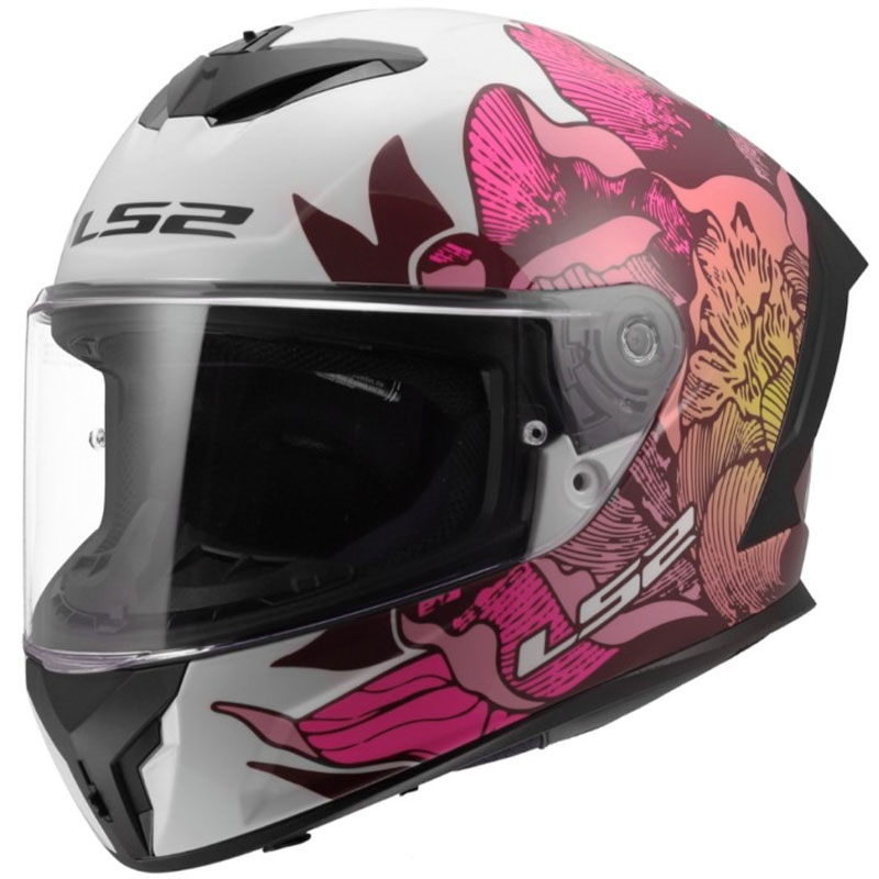 Integrálna prilba na motorku LS2 FF820 Rapid III Poppies II lesklá bielo-ružová