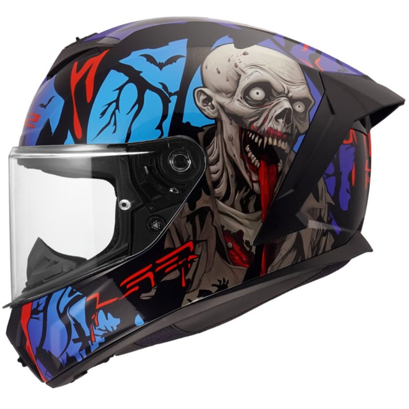 Integrálna helma na motorku LS2 FF820 Rapid III Zombie II lesklá čierno-červeno-modrá