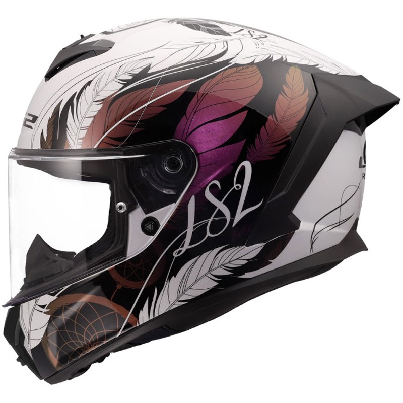 Integrálna helma na motorku LS2 FF820 Rapid III Boho lesklá bielo-čierno-ružová