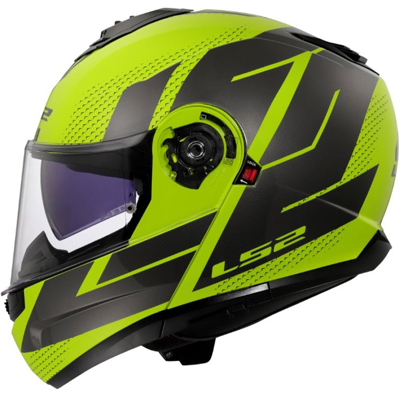 Vyklápacia prilba LS2 FF908 Strobe II Code lesklá fluo žlto-čierna