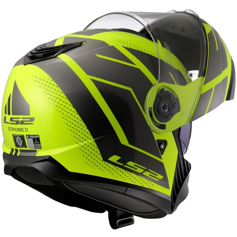 Vyklápacia prilba LS2 FF908 Strobe II Code lesklá fluo žlto-čierna