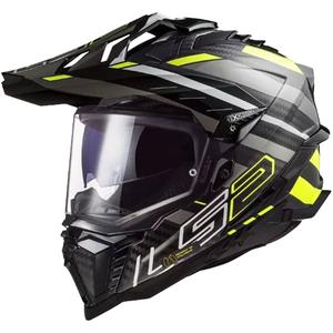 Enduro prilba LS2 MX701 Explorer C Edge 06 čierno-šedo-fluo žltá