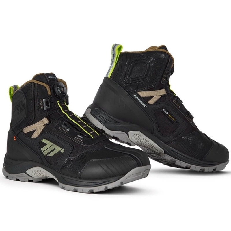 Topánky na motorku SEVENTY DEGREES SD-BA7 Stelvio Low čierno-pieskovo-fluo žlté