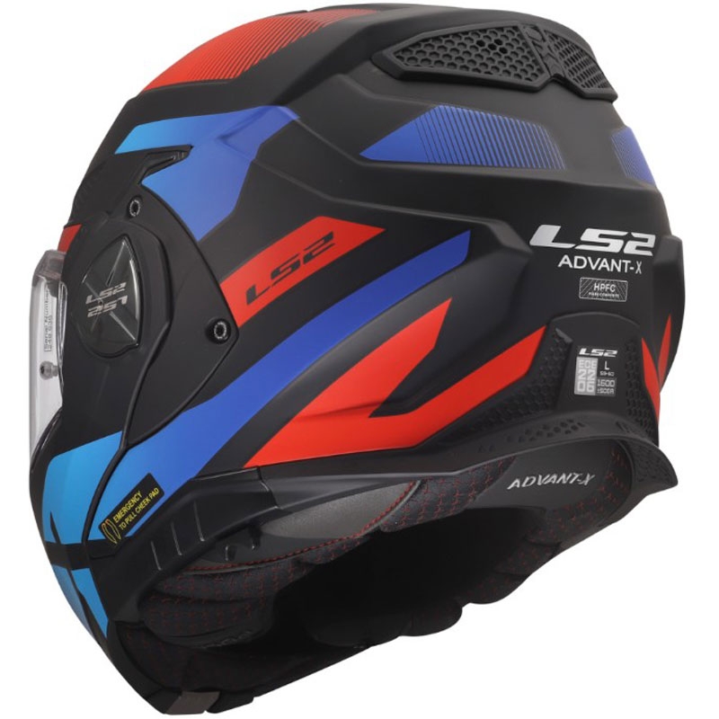 Preklápacia helma na motorku LS2 FF901 Advant X Nova matná čierno-červeno-modrá