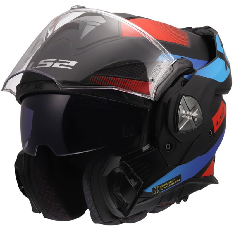 Preklápacia helma na motorku LS2 FF901 Advant X Nova matná čierno-červeno-modrá