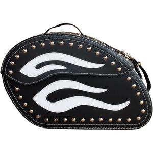 Kožené tašky na motorku s nitmi RSA S263B čierno-biele