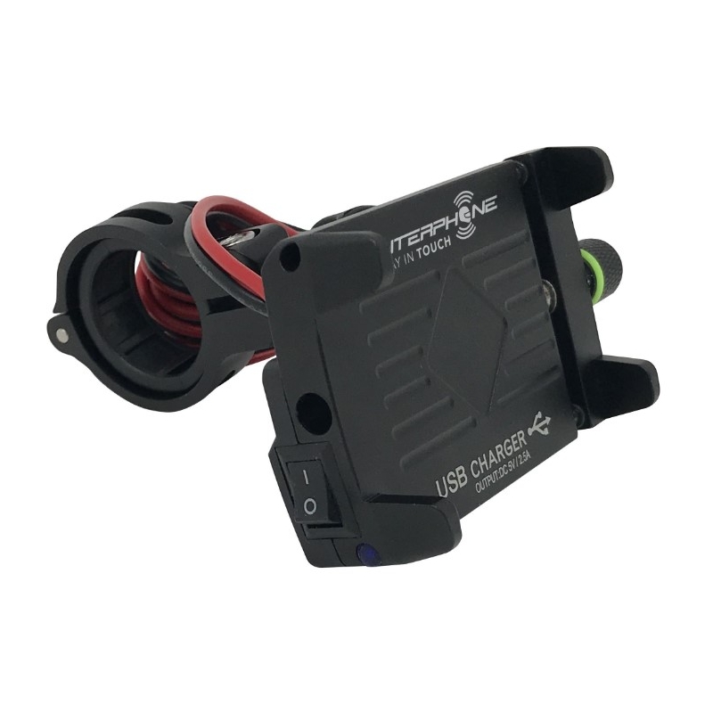 Univerzálny držiak Interphone CRAB Evo Alu s nabíjačkou