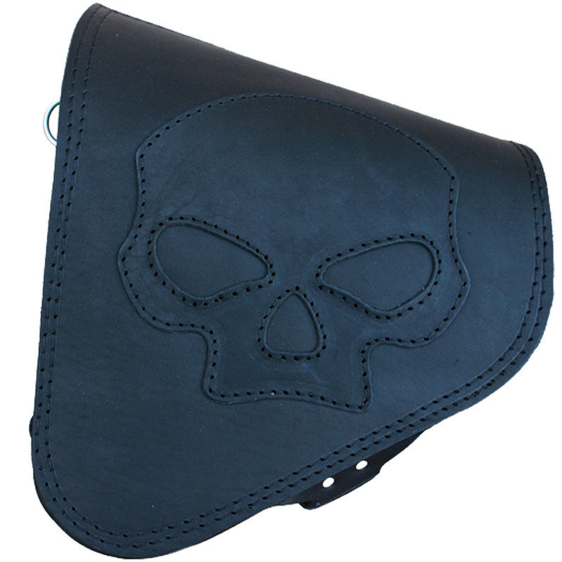 Kožená taška na motorku RSA S63 Skull HD Softail čierna