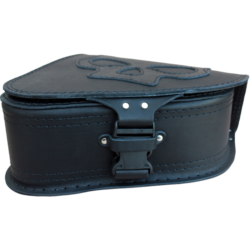 Kožená taška na motorku RSA S63 Skull HD Softail čierna