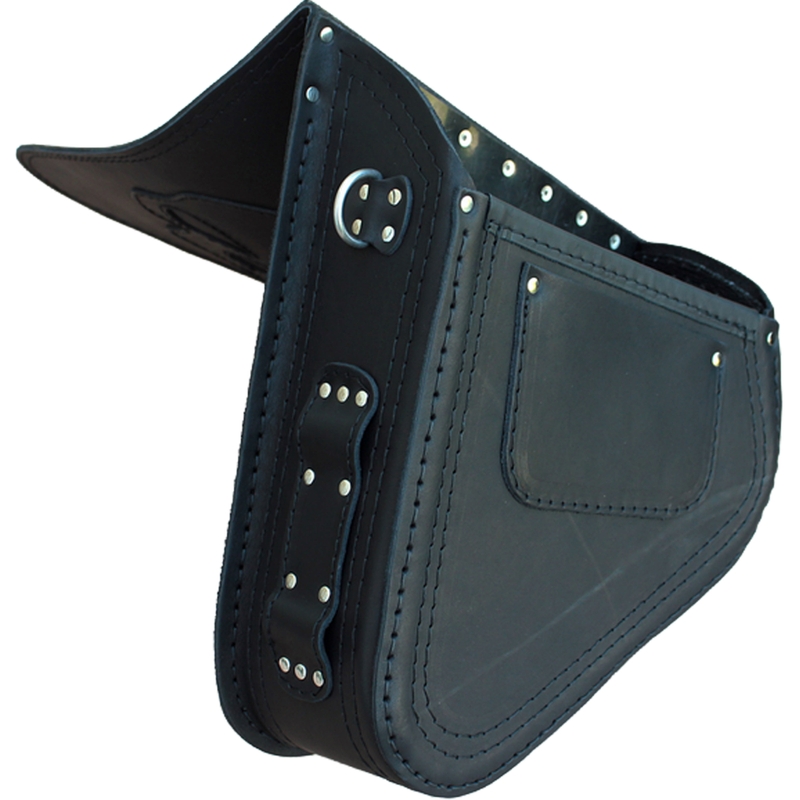 Kožená taška na motorku RSA S63 Skull HD Softail čierna