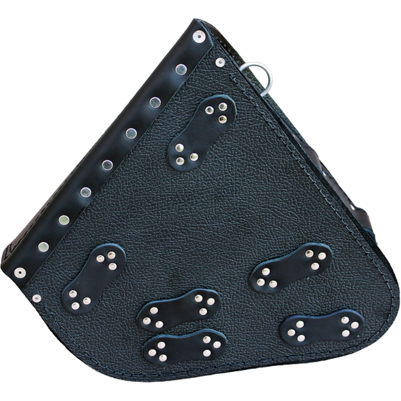 Kožená taška na motorku RSA S63 Skull HD Softail čierna