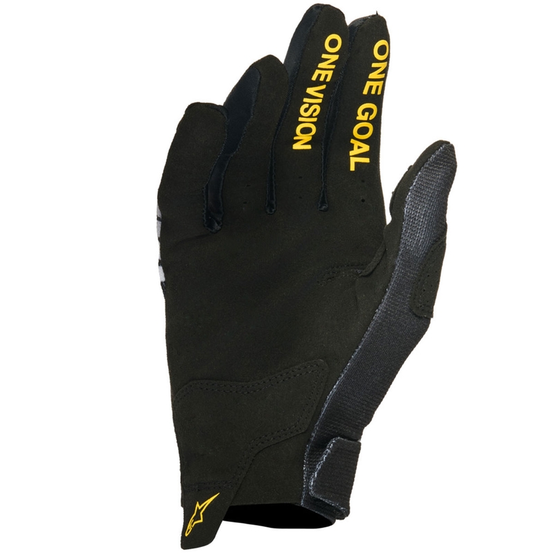 Motokrosové rukavice Alpinestars Radar Honda čierno-sivo-žlté