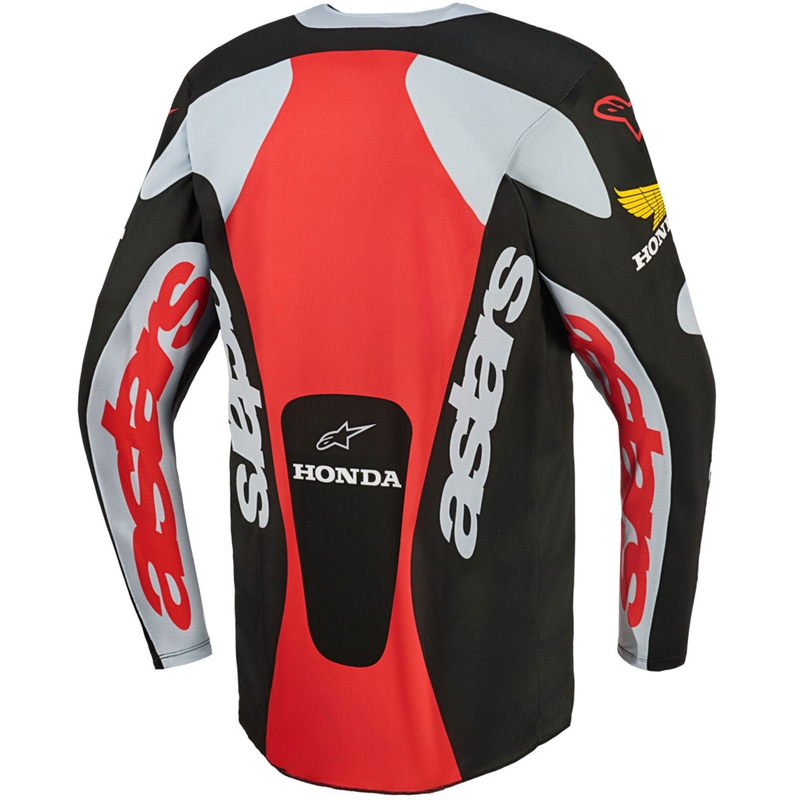 Motokrosový dres Alpinestars Racer Veil Honda čierno-šedo-červeno-žltý